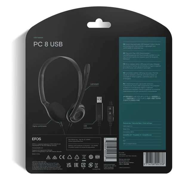 USB Headset, In-Line Volume
