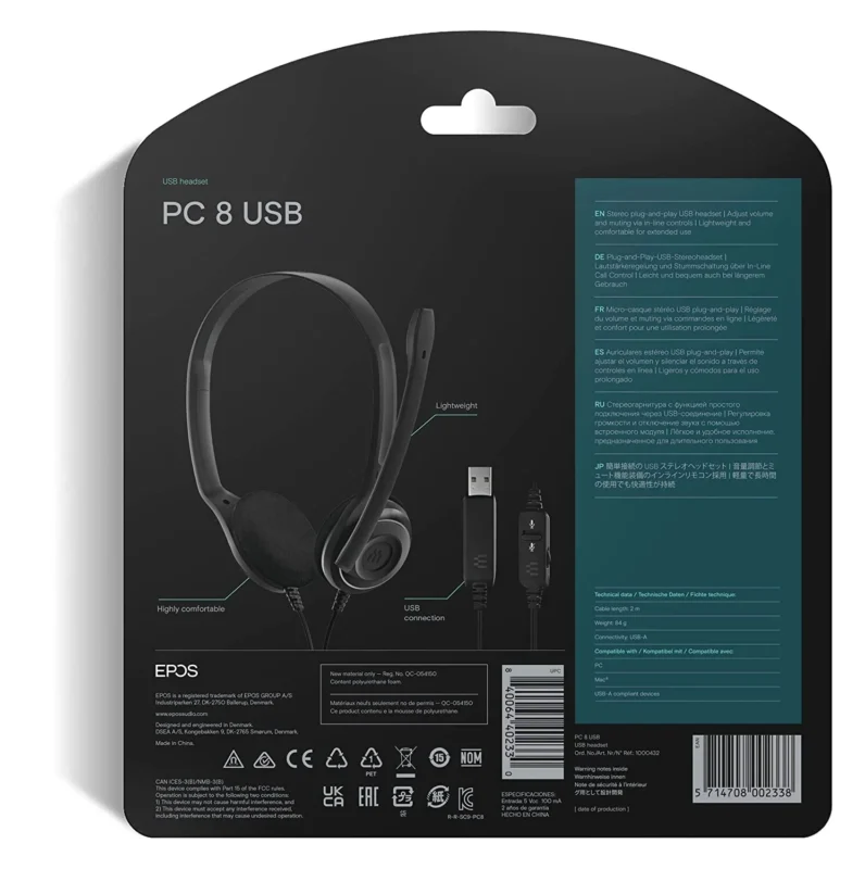 USB Headset, In-Line Volume